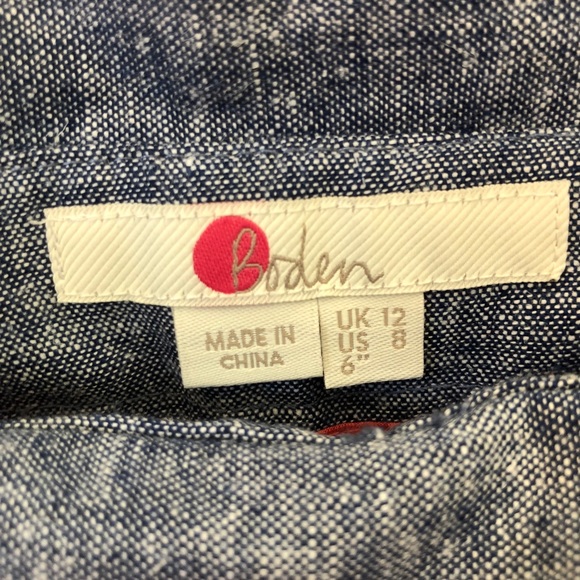 Boden High Rise Linen Blend Shorts Size 8 EUC - Picture 3 of 7